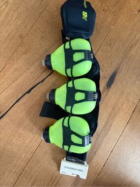New Balance Triple-Flask Running Belt in Neon Green and Black